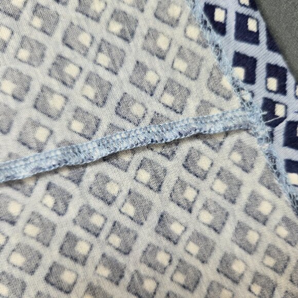 Weekend Max Mara Blue & White Geometric Short Sleeve Top Made in Italy - Picture 6 of 7